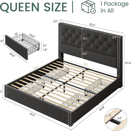 double bed frame with storage