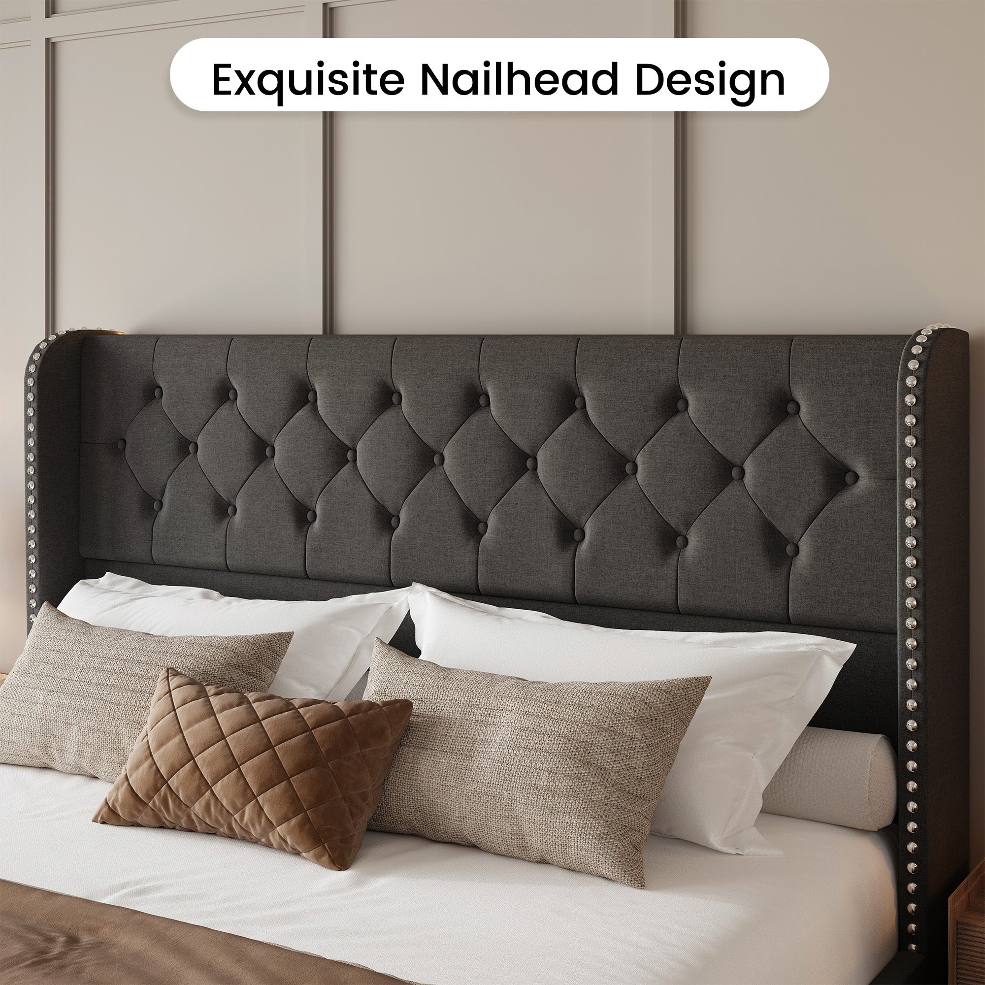 Korall Upholstered Bed Frame with Storage