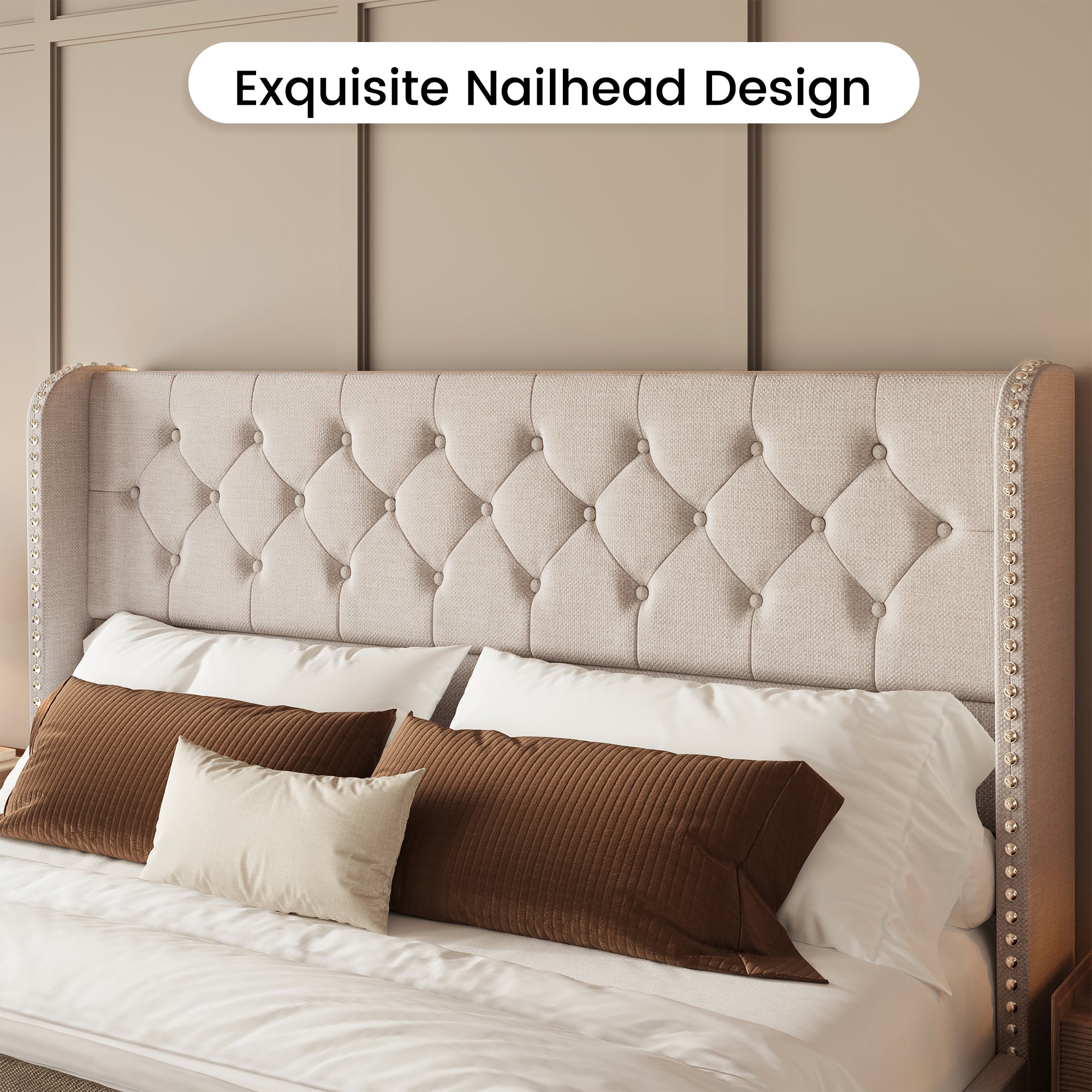 Korall Upholstered Bed Frame with Storage