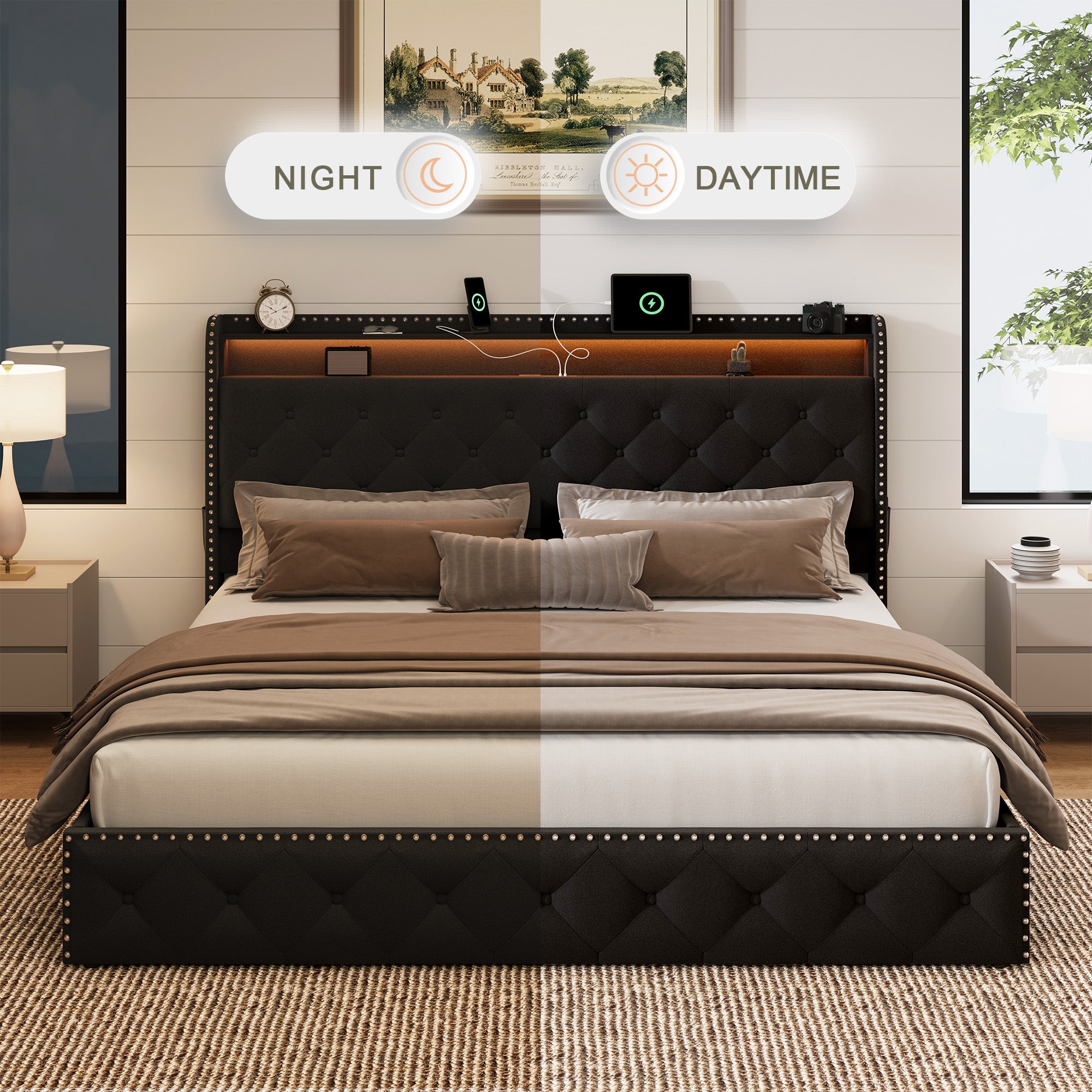 Dexon Velvet Storage Bed Frame