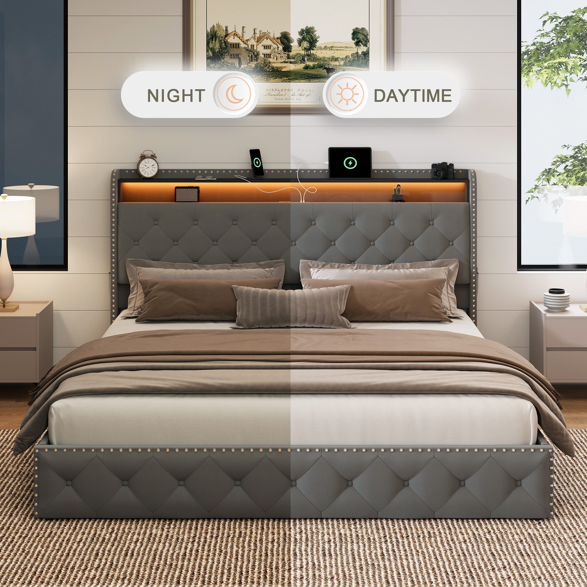 Dexon Velvet Storage Bed Frame
