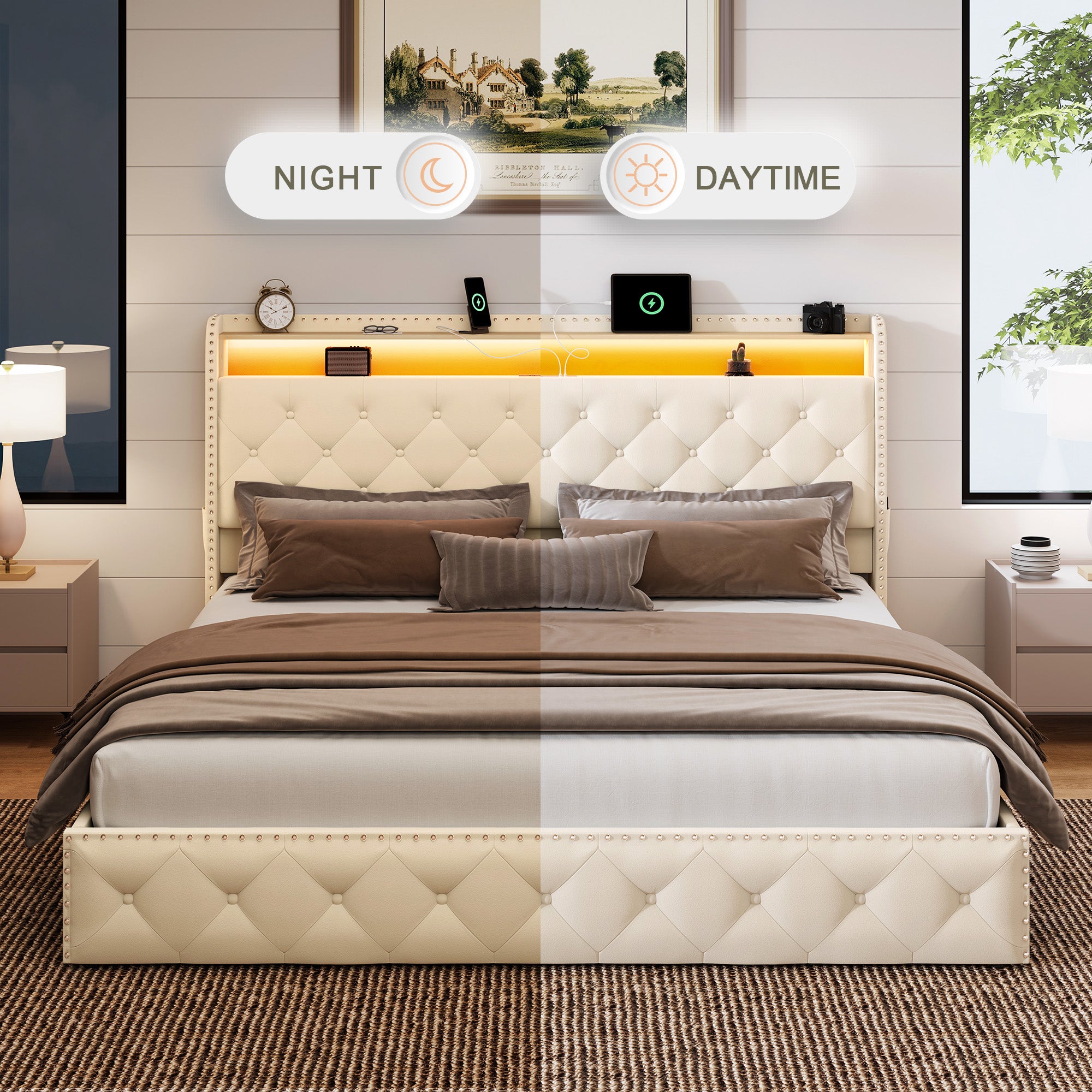 Dexon Velvet Storage Bed Frame