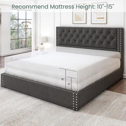 platform bed with drawers queen