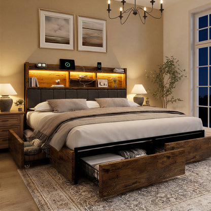 Softo Storage Bookcase Bed Frame
