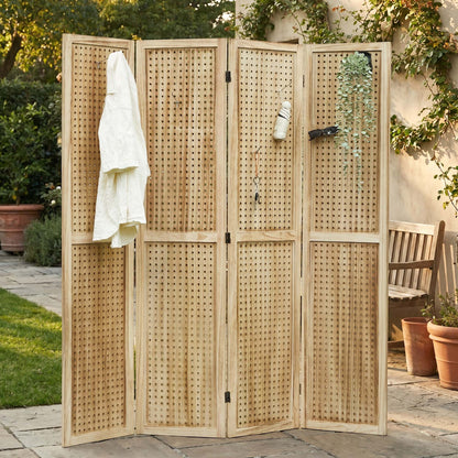HOVA 66.8" Wooden Pegboard Room Divider