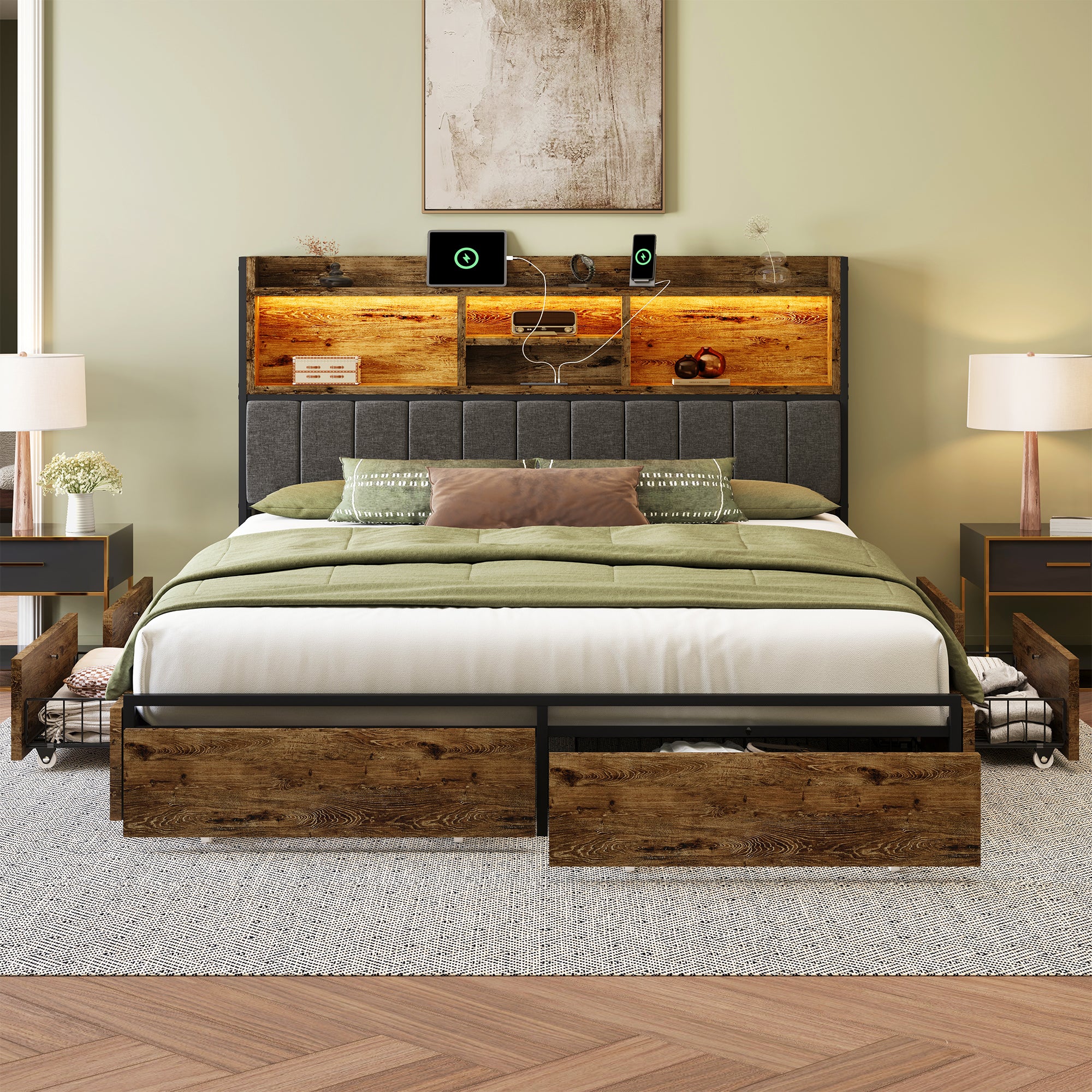 Softo Storage Bookcase Bed Frame