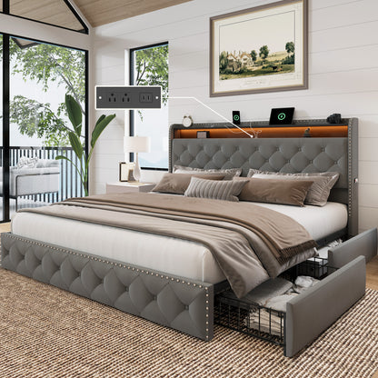 Dexon Velvet Storage Bed Frame
