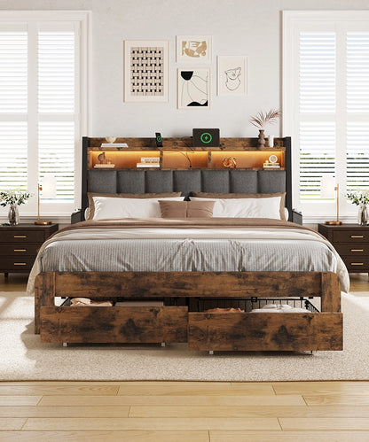Aspen Bookcase Headboard Storage Bed Frame