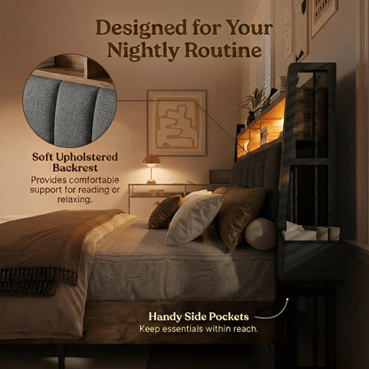 Aspen Bookcase Headboard Storage Bed Frame