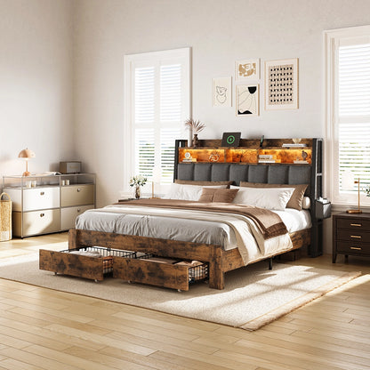 Aspen Bookcase Headboard Storage Bed Frame