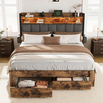 Aspen Bookcase Headboard Storage Bed Frame
