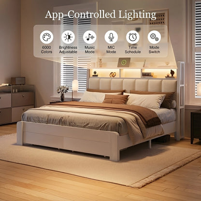 Aspen Bookcase Headboard Storage Bed Frame