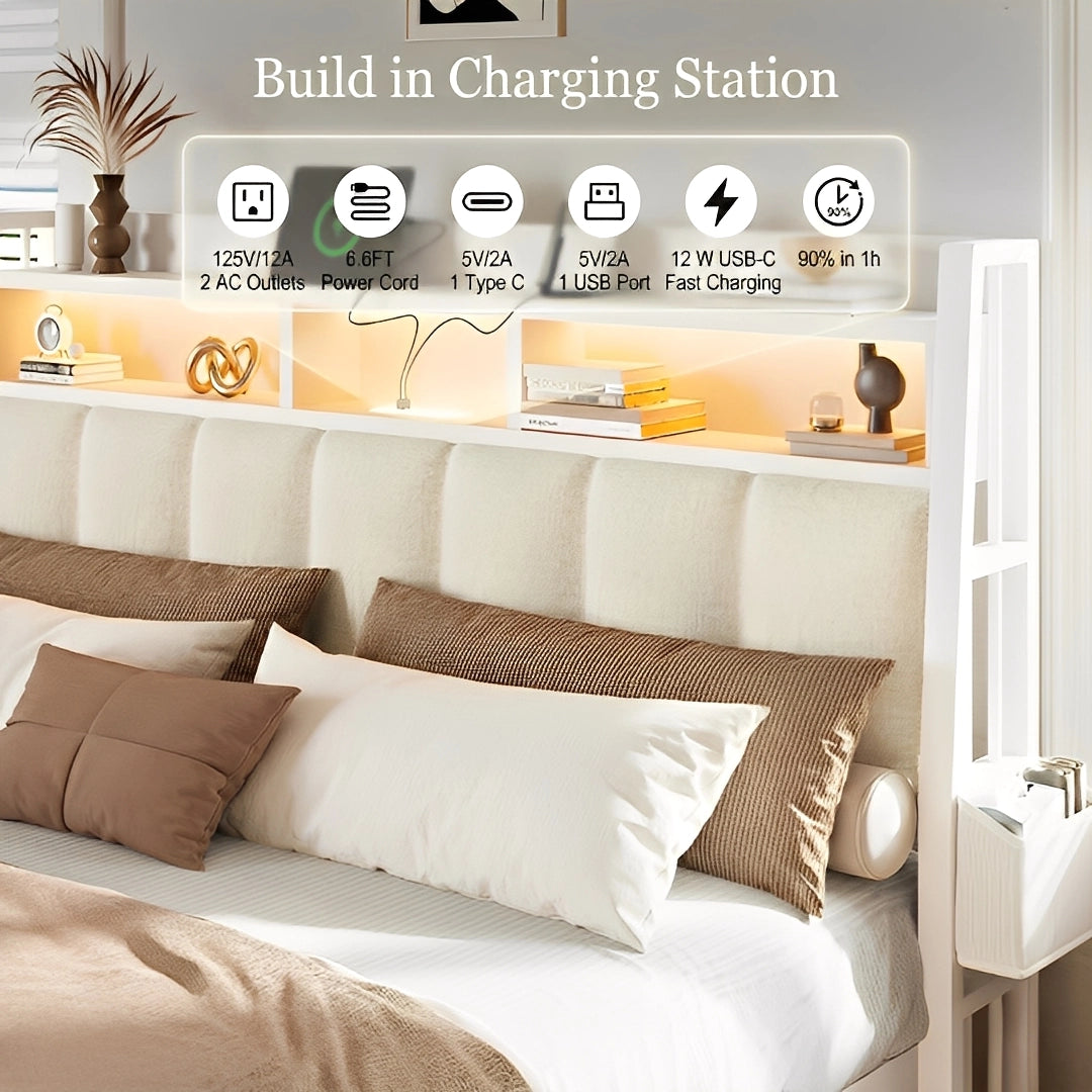 Aspen Bookcase Headboard Storage Bed Frame