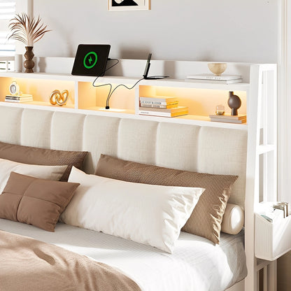 Aspen Bookcase Headboard Storage Bed Frame