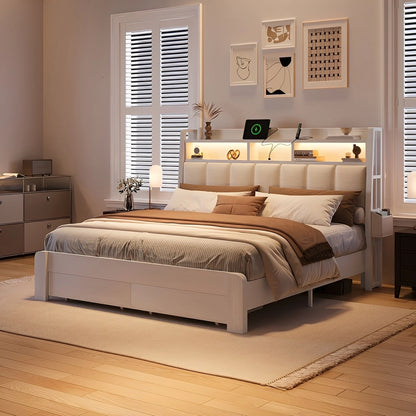 Aspen Bookcase Headboard Storage Bed Frame