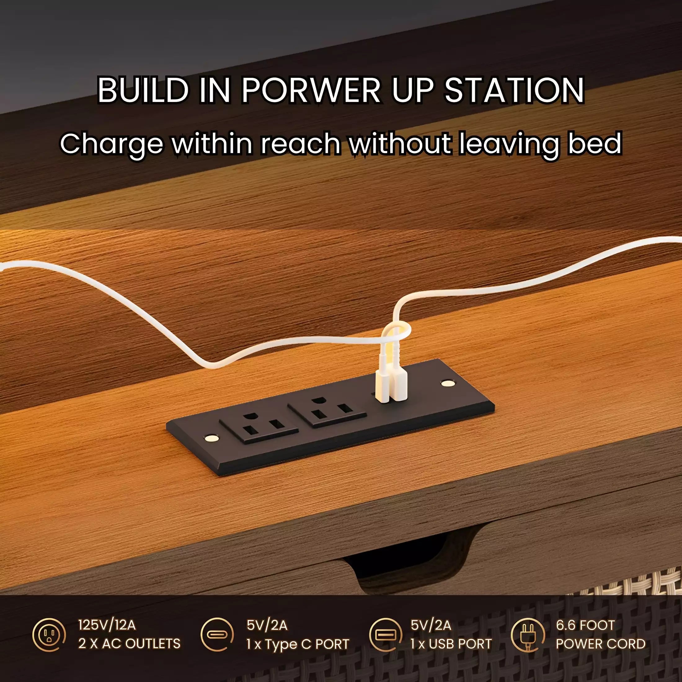 Boho Chic Rattan Storage Bookcase Bed Frame