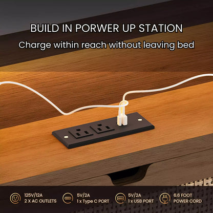 Boho Chic Rattan Storage Bookcase Bed Frame