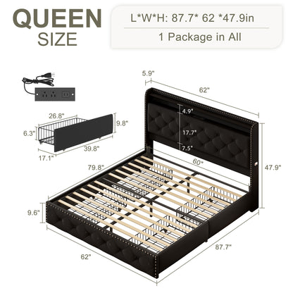 Dexon Velvet Storage Bed Frame