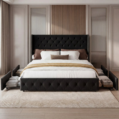 Korall Upholstered Bed Frame with Storage