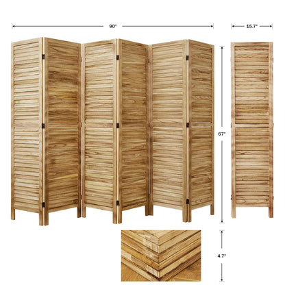 Classic 67" Louvered Wooden Room Divider