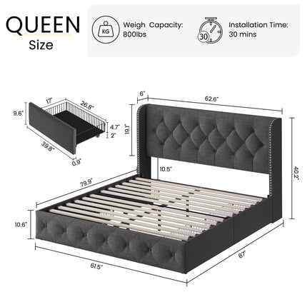 platform bedframe queen