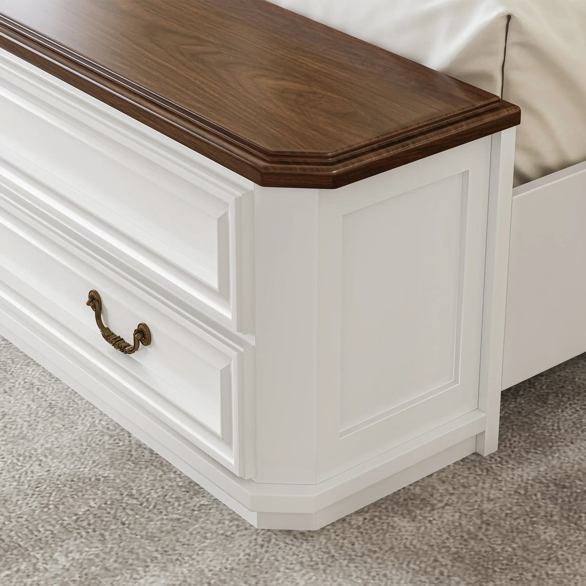 Farmhouse Storage Bed with Bookcase & Charging Station