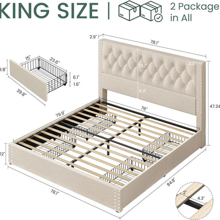  king platform bed with storage