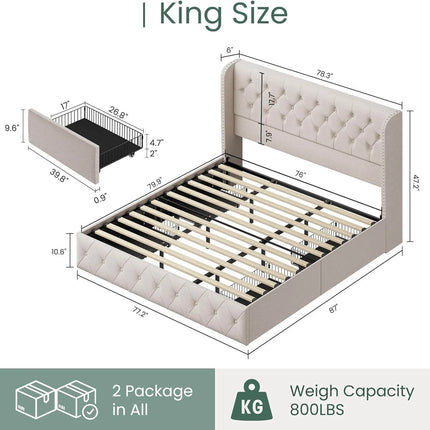 king size bed with storage underneath