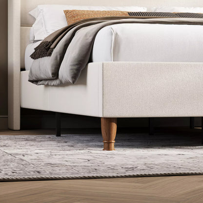 Arc Linen Tall Headbaord Wingback Bed Frame