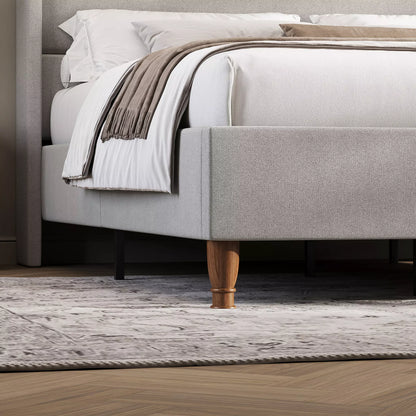 Arc Linen Tall Headbaord Wingback Bed Frame