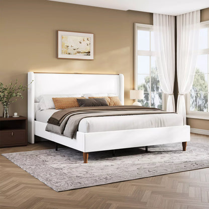 Arc Linen Tall Headbaord Wingback Bed Frame