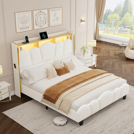 Melora Arch Headboard Velvet Upholstered Bed Frame