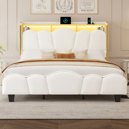 Melora Arch Headboard Velvet Upholstered Bed Frame