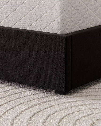 Modro Linen Upholstered Platform Bed Frame with 4 Storage Drawer