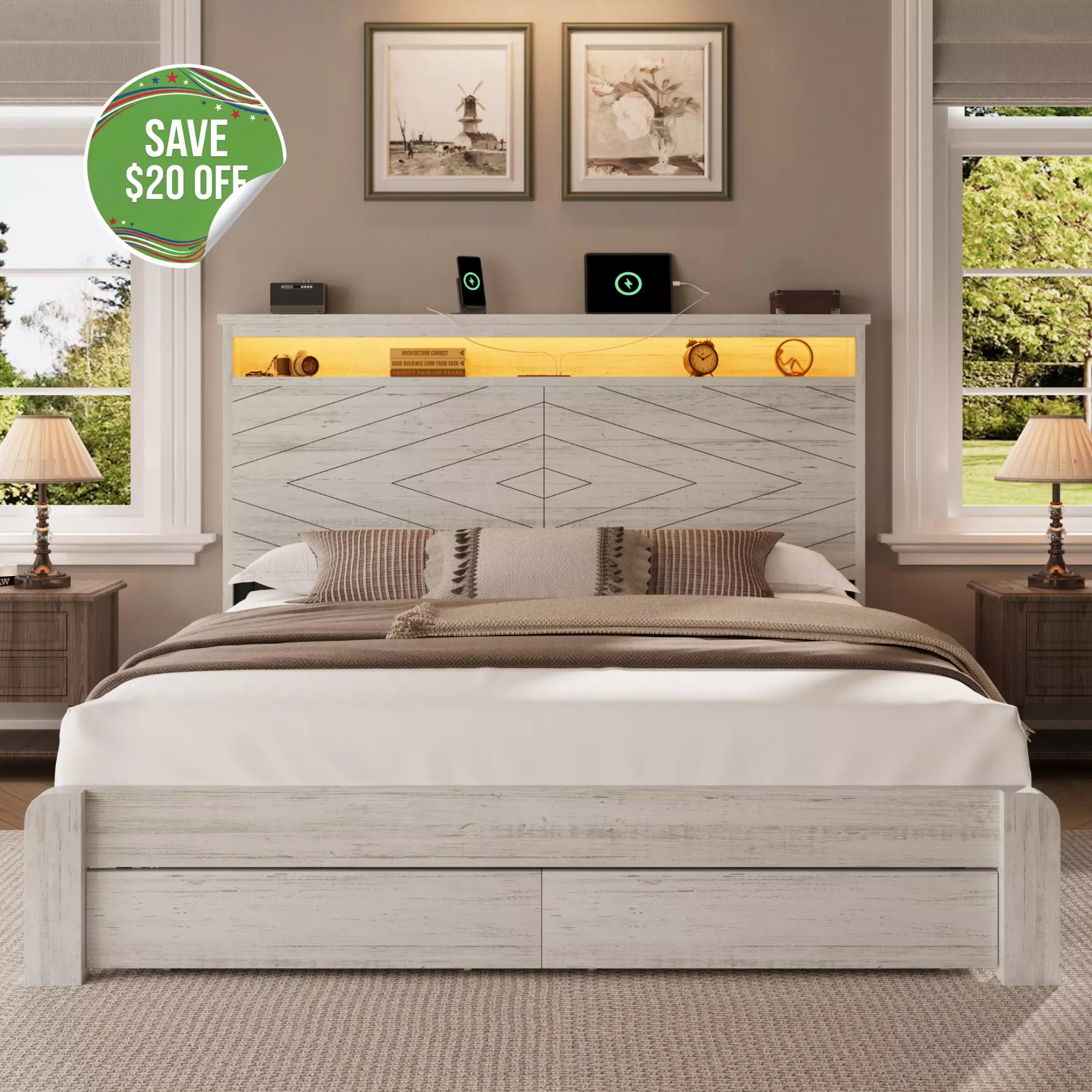 Arlo Farmhouse Bed Frame