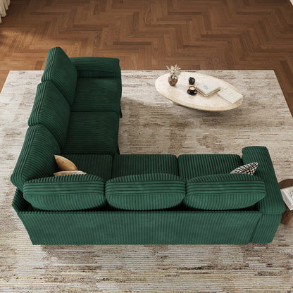 Nola Modular Corduroy Sleeper Sectional Sofa | 5 Seater |  L Shape Corner