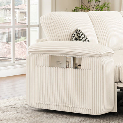 Nola Modular Corduroy Sleeper Sectional Sofa | 3 Seater |  L Shape Corner