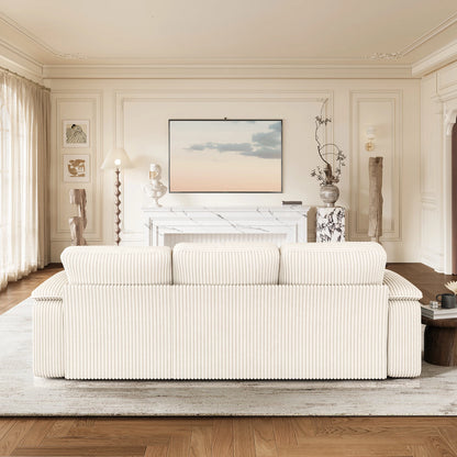 Nola Modular Corduroy Sleeper Sectional Sofa | 3 Seater |  L Shape Corner