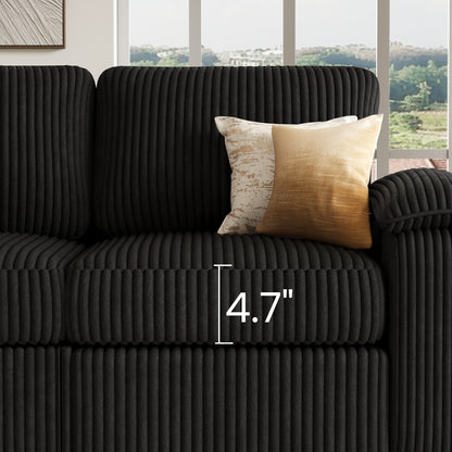 Nola Modular Corduroy Sleeper Sectional Sofa | 5 Seater |  L Shape Corner