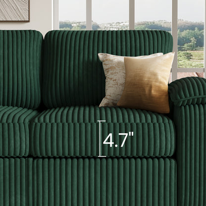 Nola Modular Corduroy Sleeper Sectional Sofa | 5 Seater |  L Shape Corner