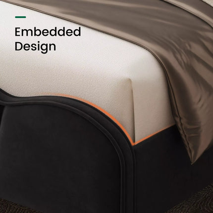 Melora Arch Headboard Velvet Upholstered Bed Frame
