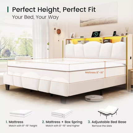 Melora Arch Headboard Velvet Upholstered Bed Frame