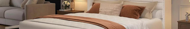 larmace white Upholstered queen bed frame with led lights on headboard, and 4 storage drawers,velvet fabric 