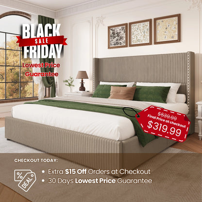 Elysia Corduroy Bed Frame