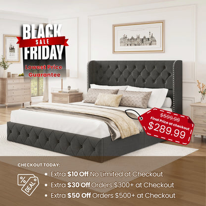 Korall Linen Bed Frame