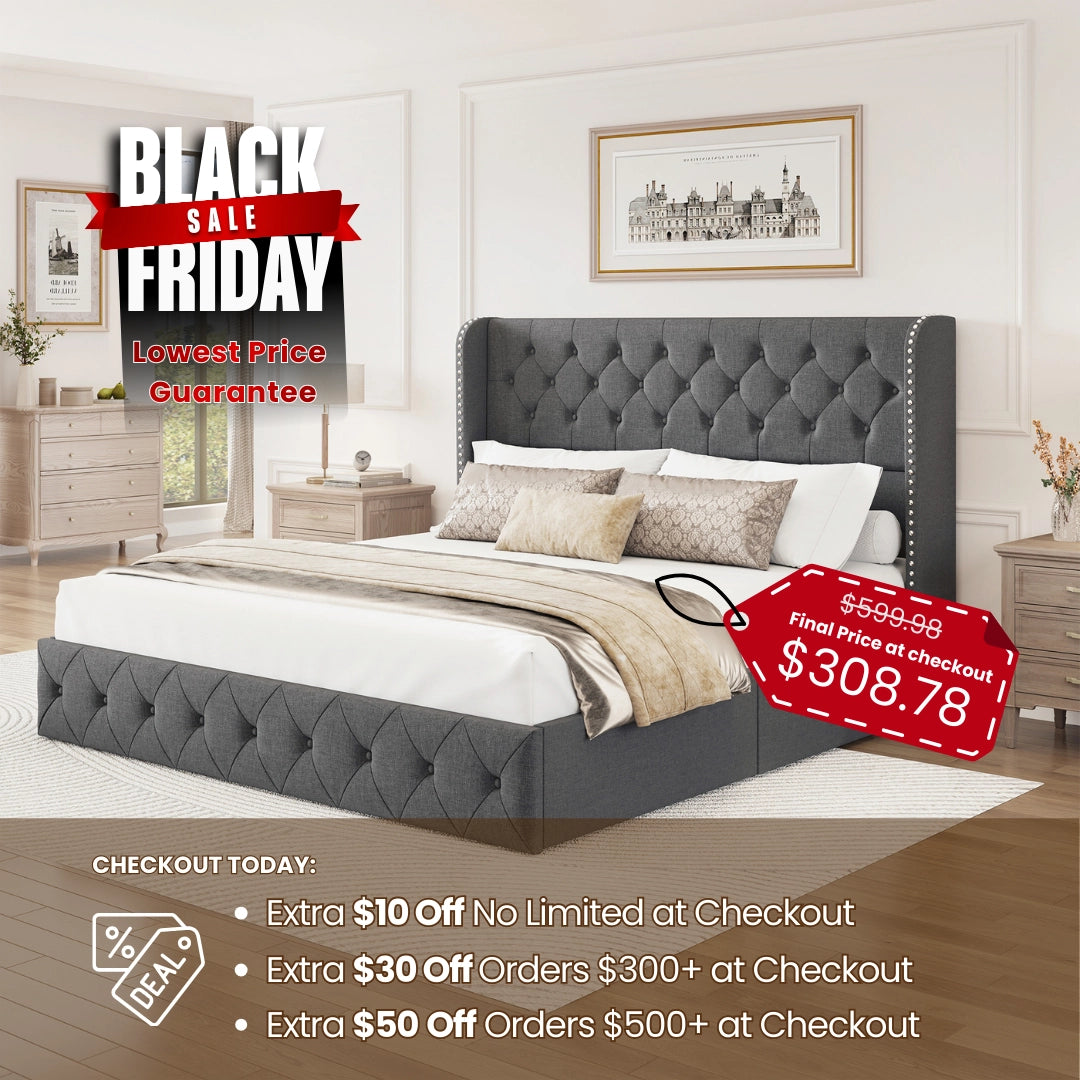 Korall Linen Bed Frame