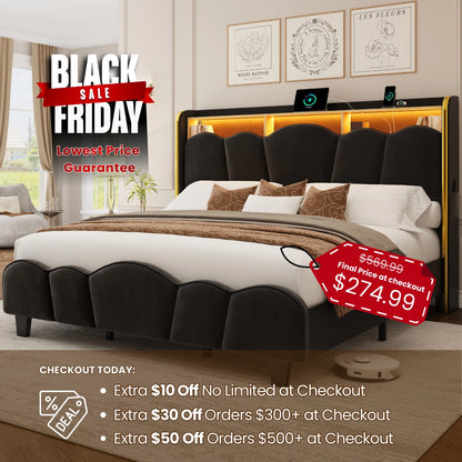 Melora Arch Velvet Bed Frame