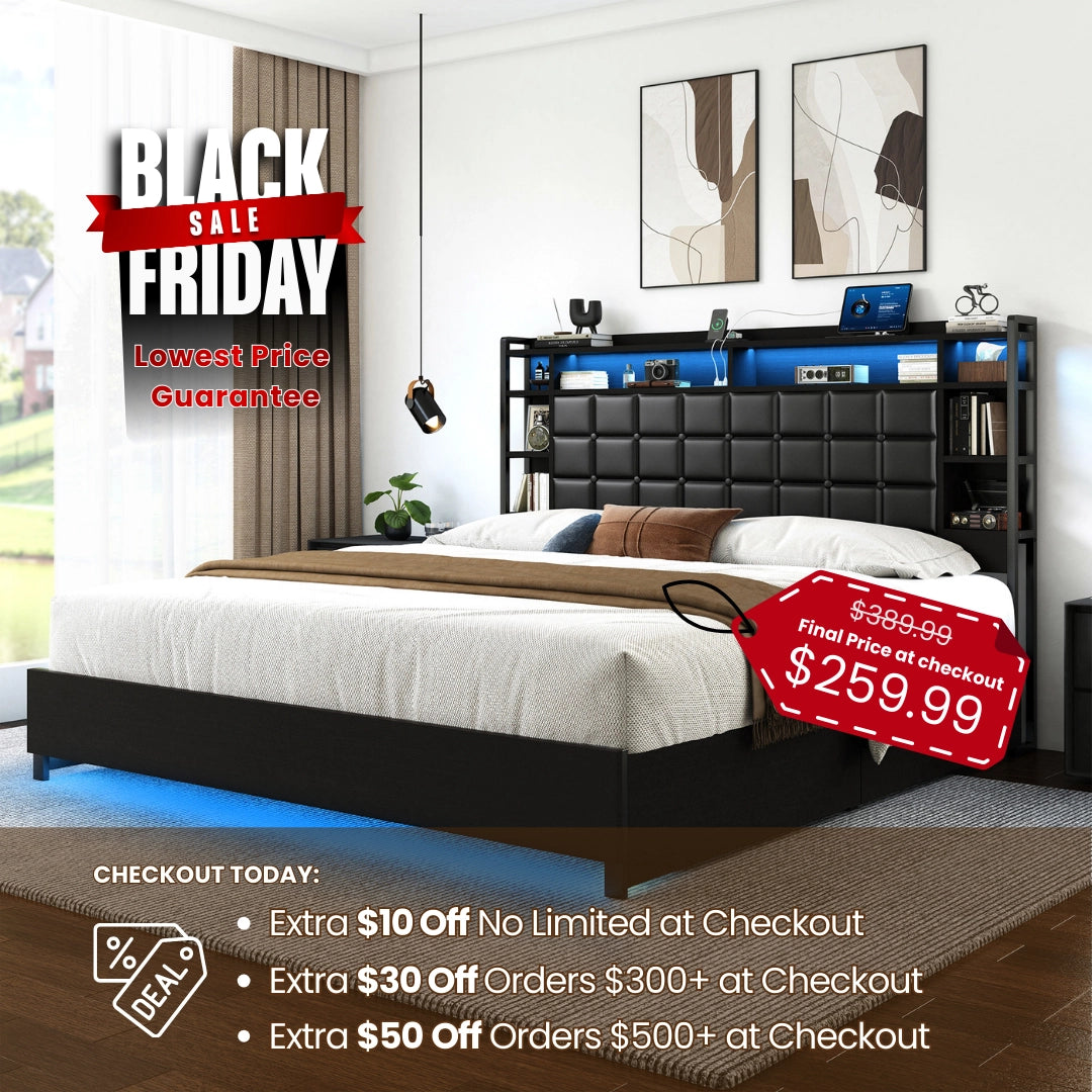 Cubes Bookcase Headboard Bed Frame