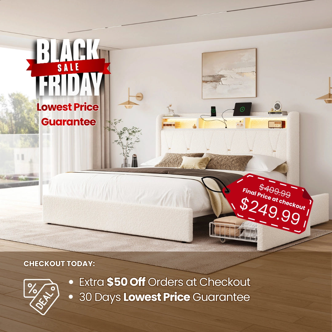 Covae Boucle Bed Frame