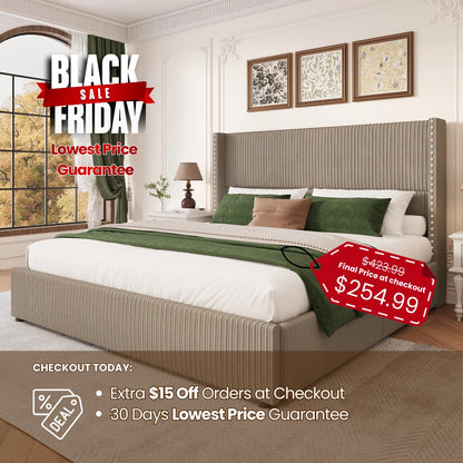 Elysia Corduroy Bed Frame